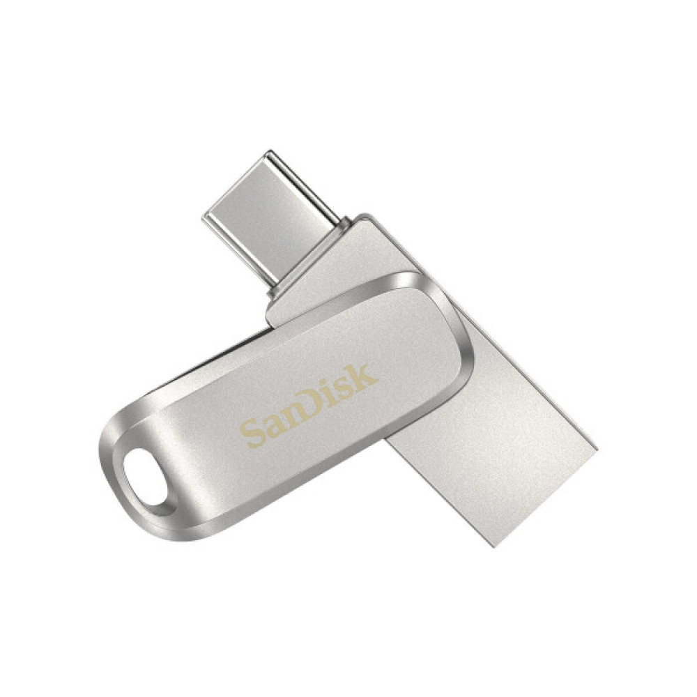 Накопичувач SanDisk  128GB USB 3.1 Type-A + Type-C Dual Drive Luxe Срібний