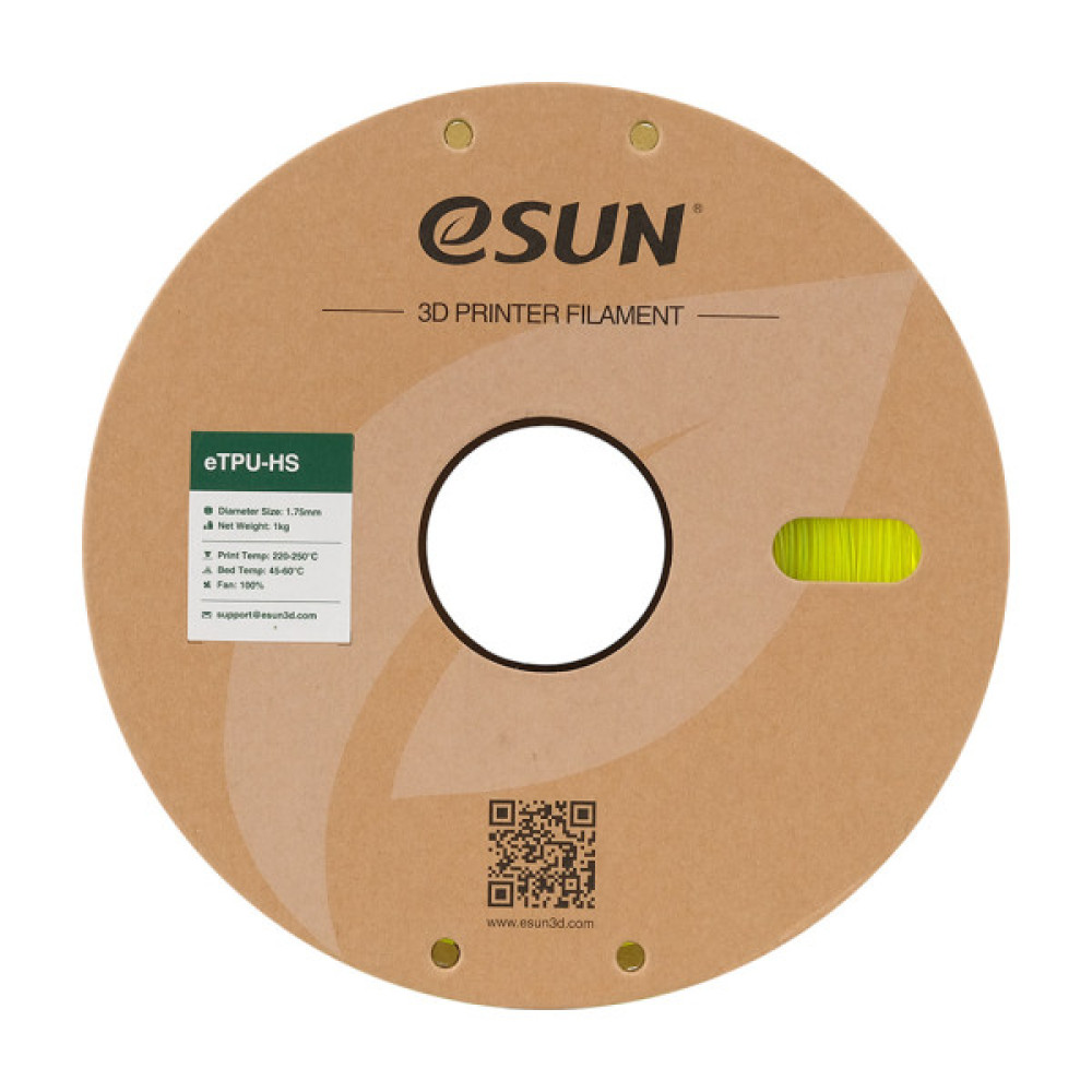 Пластик для 3D-принтера eSUN TPU HIGH SPEED 1,75mm 1kg FLUORES YELLOW (TPU-HS175F-Y1P1)