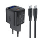 Зарядний пристрій Acefast USB-C 30W GaN + cable USB-C black (6974316284451)
