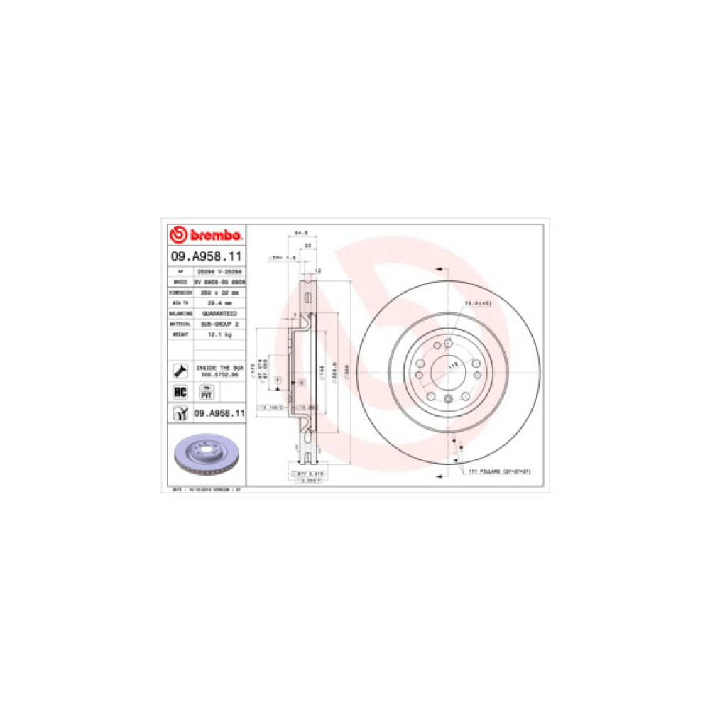 Гальмівний диск Brembo 09.A958.11