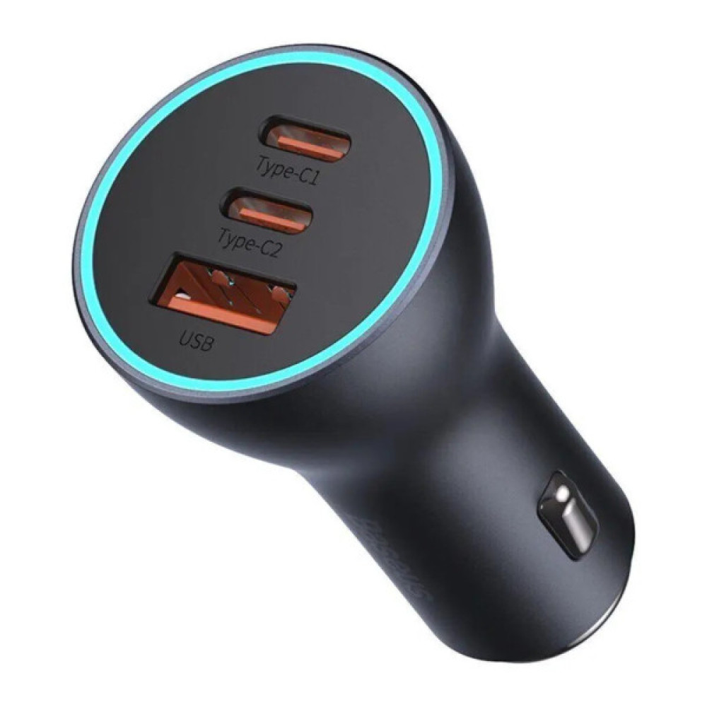 Зарядний пристрій Baseus 1xUSB + 2xUSB-C 65W Golden Contactor Pro dark gray (CGJP010013)