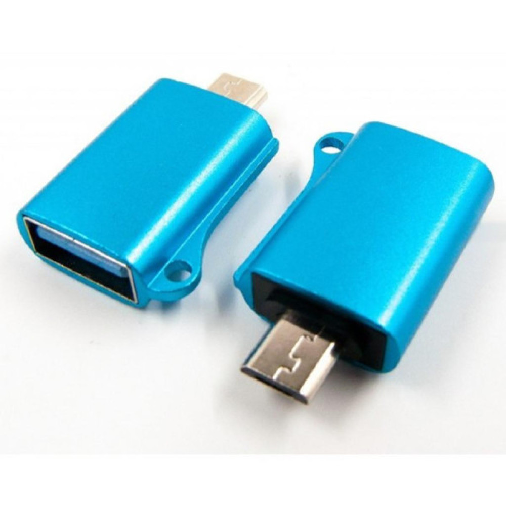 Дата кабель OTG USB 2.0 AF to Micro 5P blue Dengos (ADP-020)