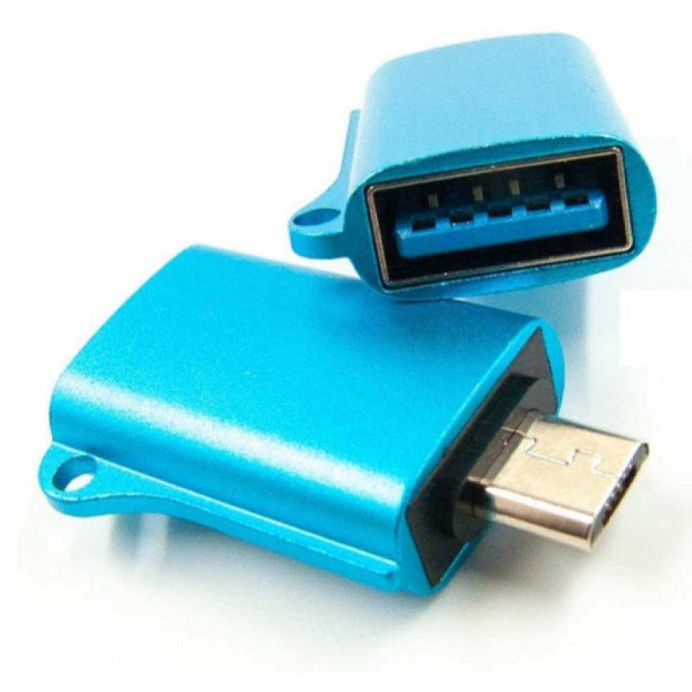 Дата кабель OTG USB 2.0 AF to Micro 5P blue Dengos (ADP-020)