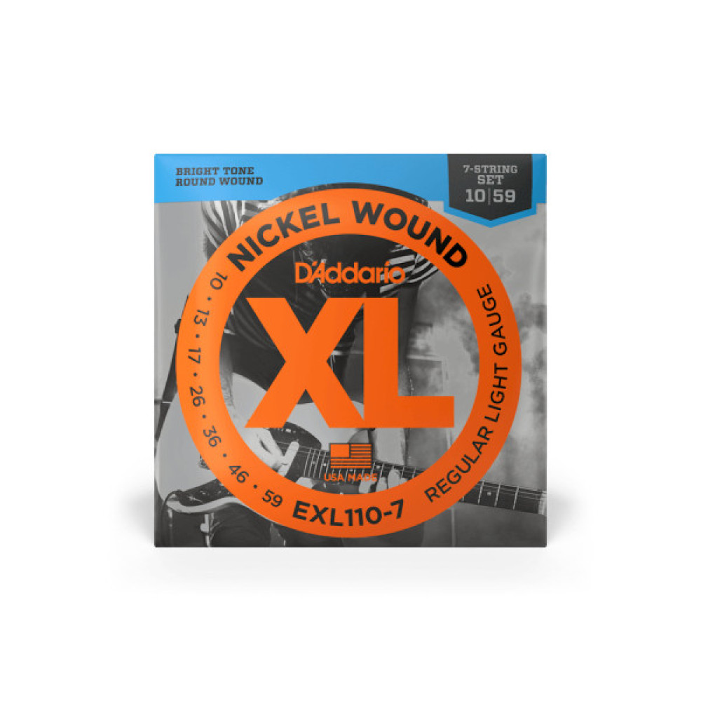 Струни для гітари D'Addario XL Nickel Wound Regular Light 7-String (10-59) (EXL110-7)