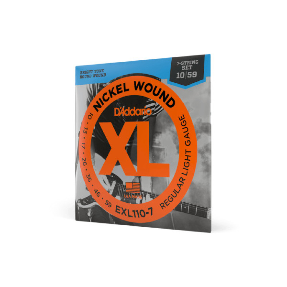 Струни для гітари D'Addario XL Nickel Wound Regular Light 7-String (10-59) (EXL110-7)