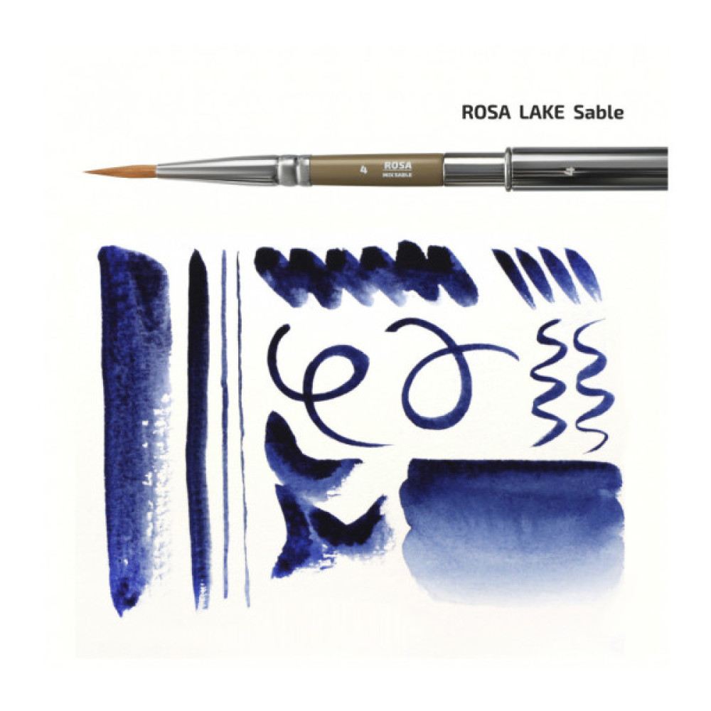 Пензлик для малювання Rosa Мікс соболь/синтетика круглий, TRAVEL BRUSH, LAKE 178, № 6 (4823098516774)