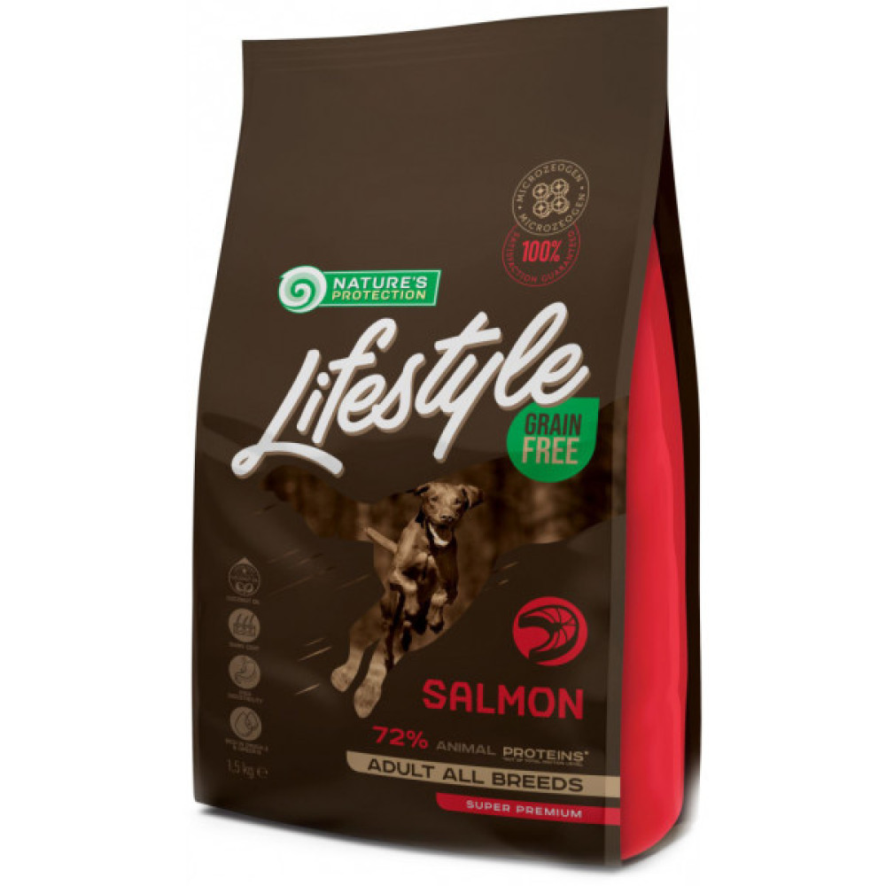 Сухий корм для собак Nature's Protection Lifestyle Grain Free Salmon Adult All Breeds 1.5 к (NPLS45677)
