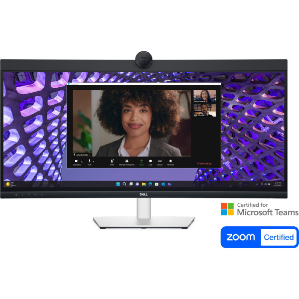 Монітор DELL 34" P3424WEB HDMI, DP, USB-C, RJ-45, MM, IPS, 3440x1440, 21:9, sRGB 99%, CURVED, HAS, Cam