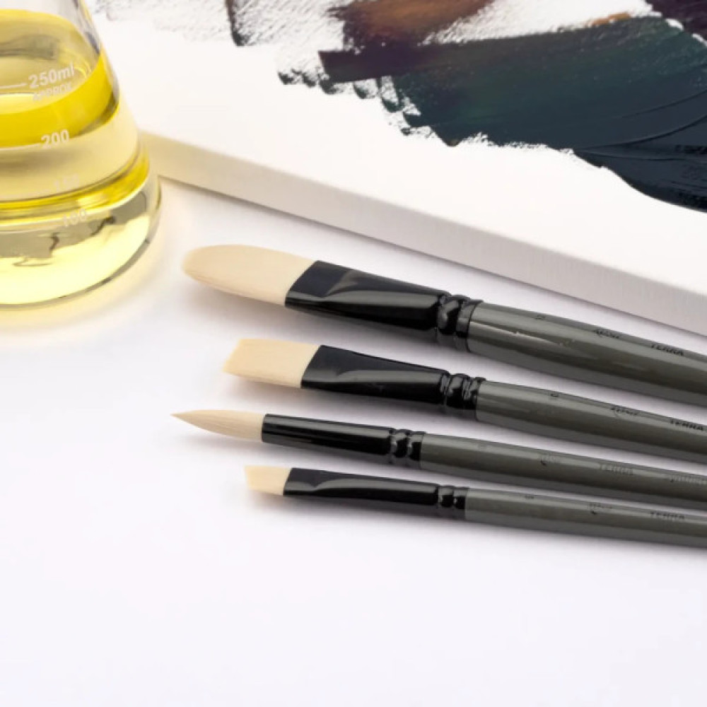 Пензлик для малювання Rosa Синтетика кругла, TERRA 1608R, №4 (4823098533689)