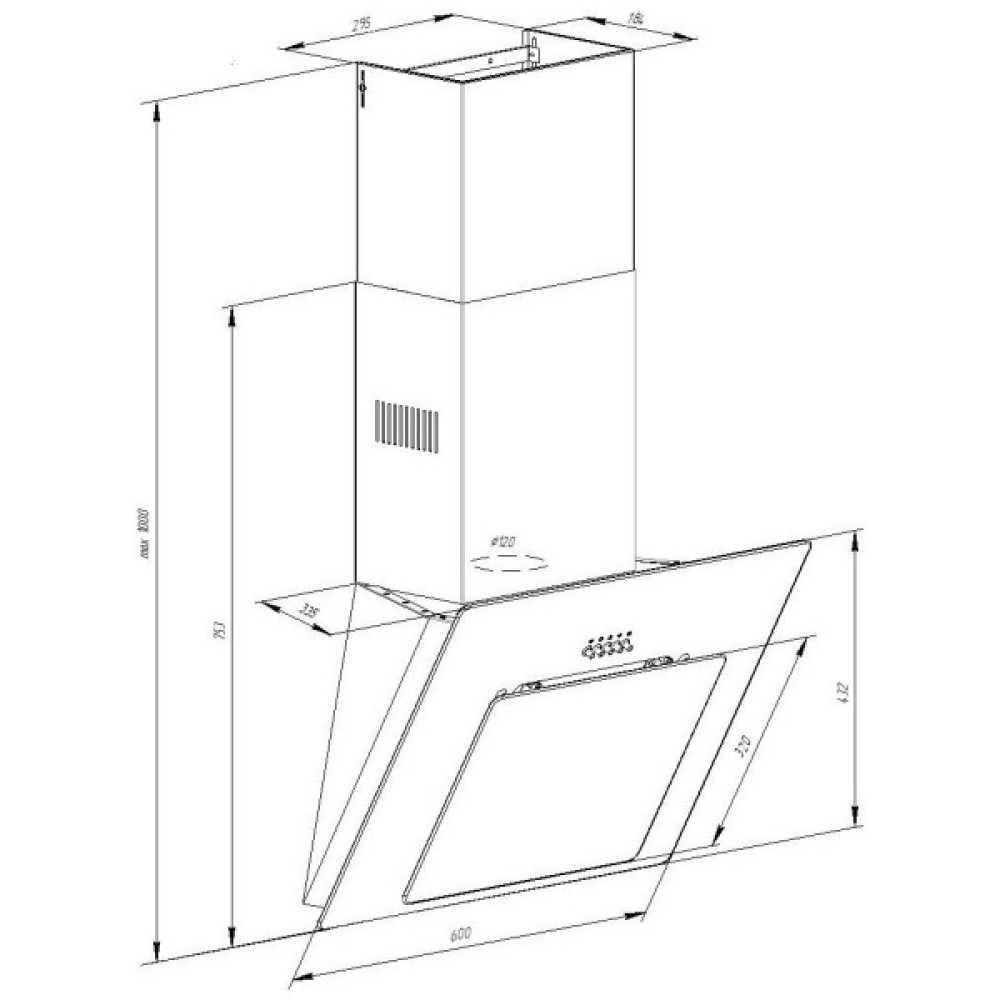 Витяжка кухонна Pyramida NR 60 M WH