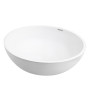 Раковина, умивальник ARDESTO Jade, штучний камінь, кругла, без отвору для змішувача та переливу, 420х150мм, накладний, білий