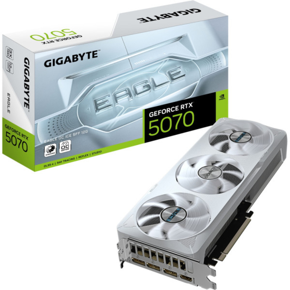 Відеокарта GIGABYTE GeForce RTX5070 12Gb EAGLE OC ICE SFF (GV-N5070EAGLEOC ICE-12GD)