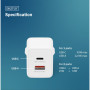 Зарядний пристрій Digitus 1xUSB-C + 1xUSB PD45W GaN white (DA-10302)