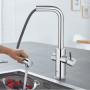 Змішувач для кухні Grohe Blue Home, довж.виливу - 223мм,  поворотний, витяжний, 1 важіль + сенсор, хром