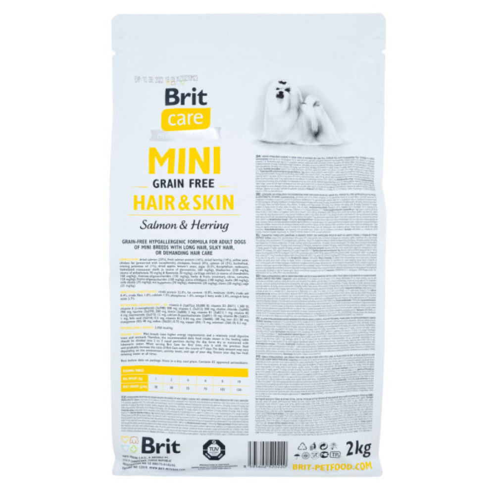 Сухий корм для собак Brit Care GF Mini Hair & Skin 2 кг (8595602520220)