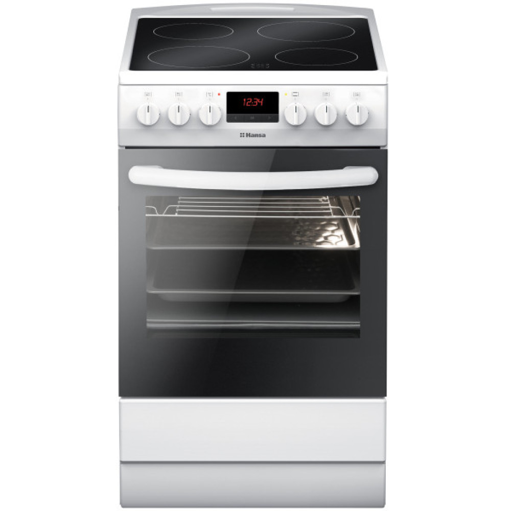 Плита Hansa електрична склокерамічна, 62л, 50x60см, дисплей, конвекція, білий