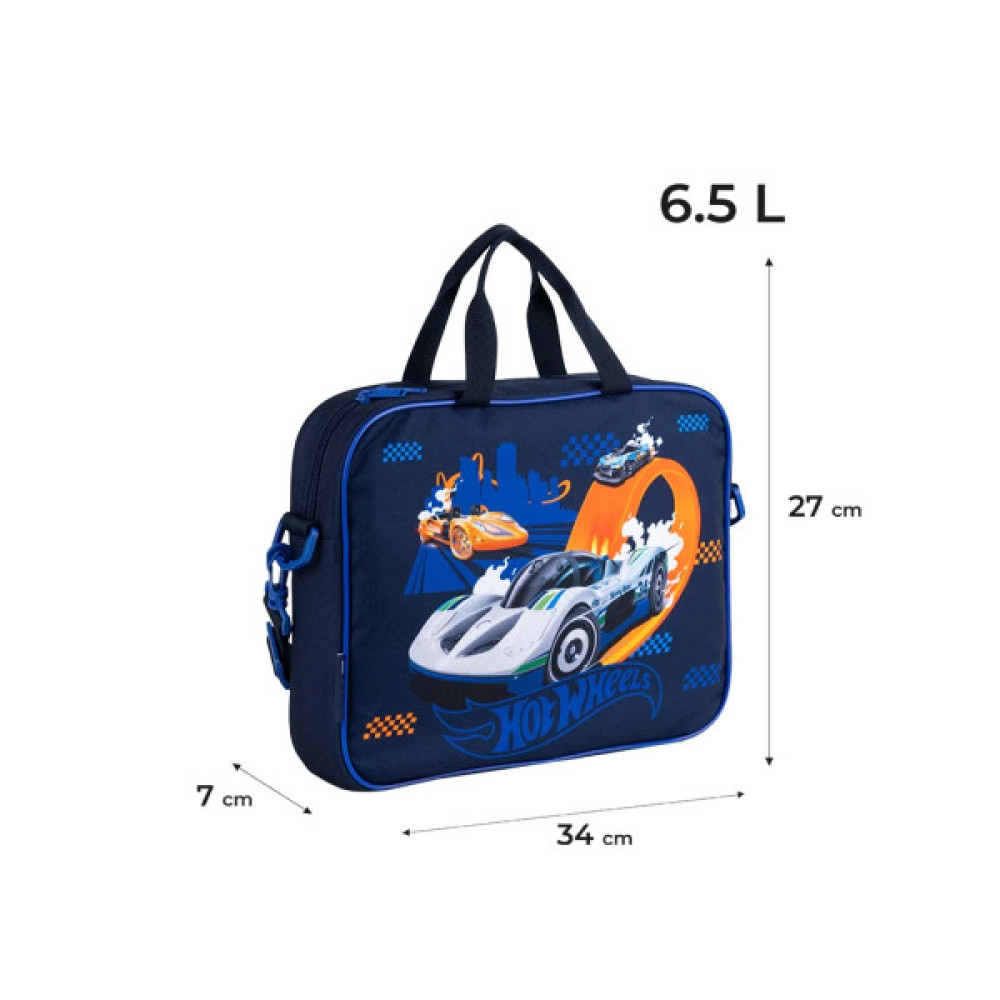 Сумка дитяча Kite A4 Hot Wheels 589 шкільна, текстильна (HW25-589)