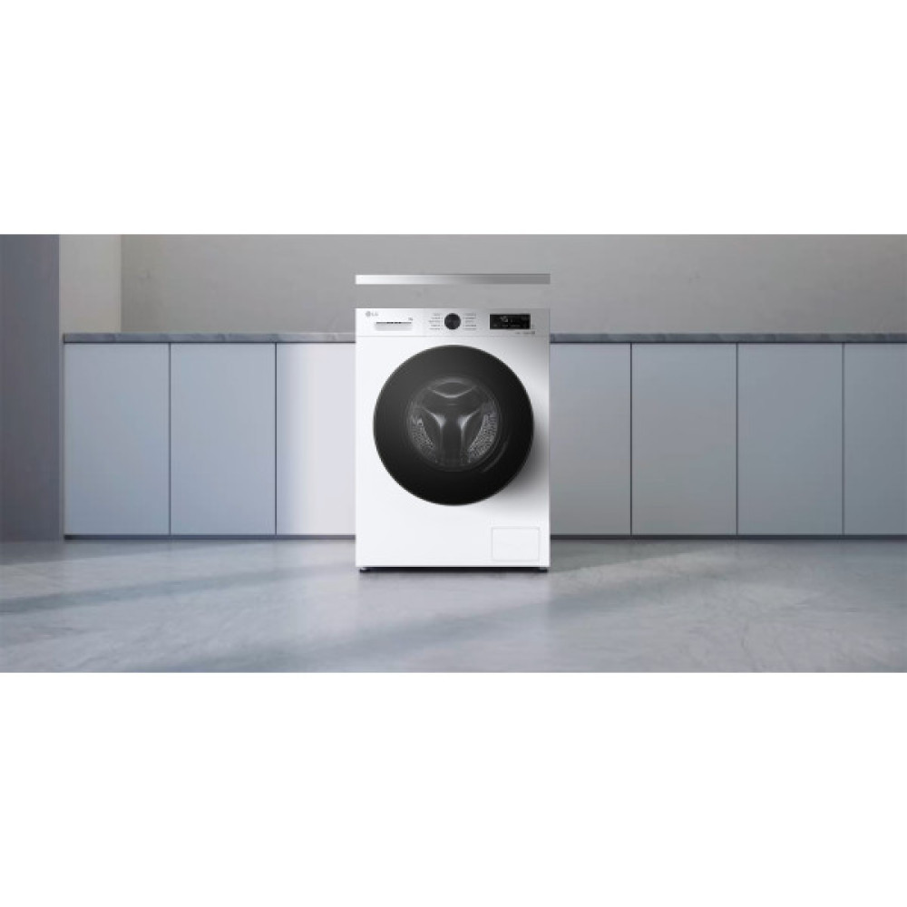 Пральна машина LG фронтальна, 9кг, 1400, A, 55см, дисплей, пара, інвертор, білий