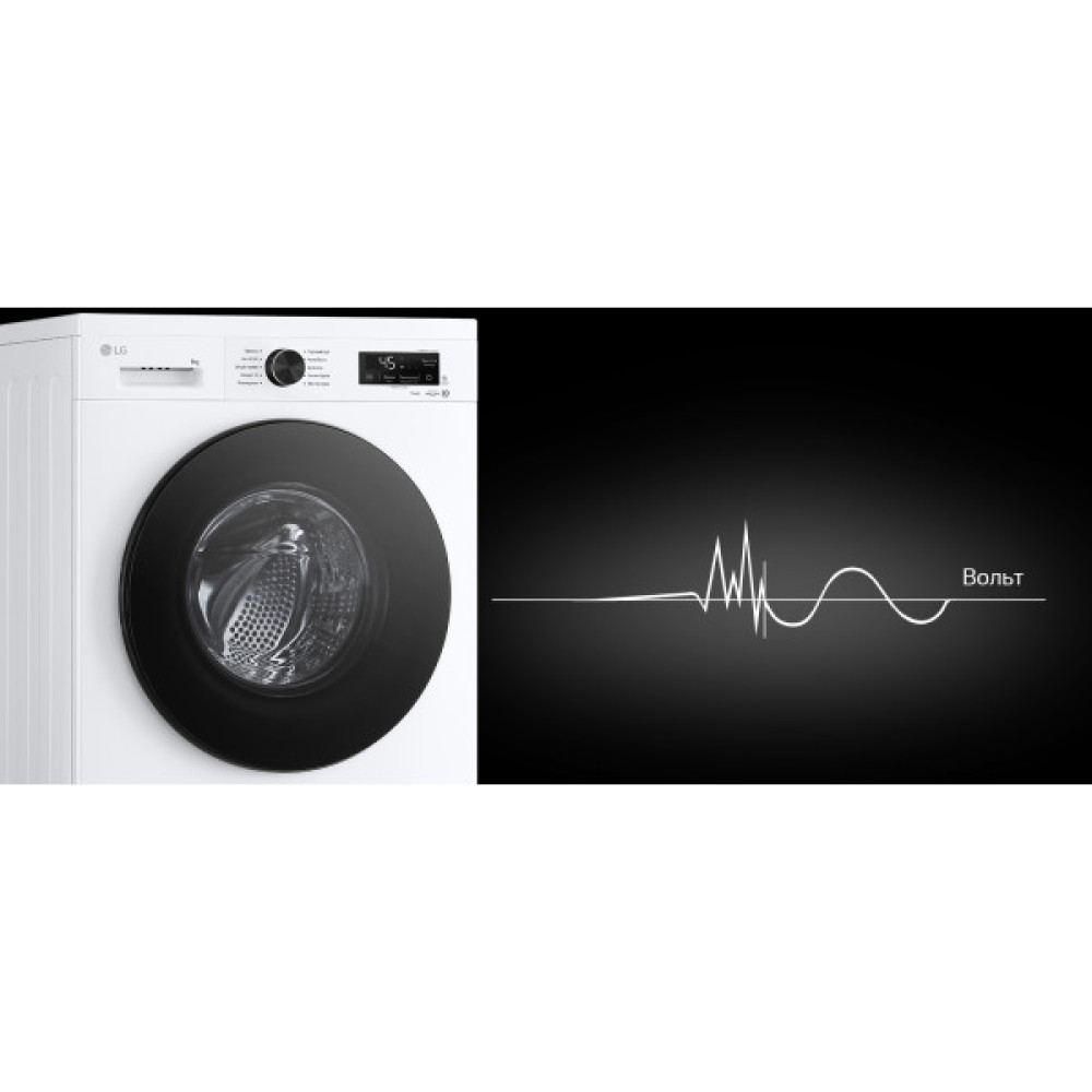 Пральна машина LG фронтальна, 9кг, 1400, A, 55см, дисплей, пара, інвертор, білий