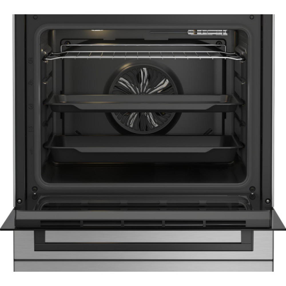 Плита Beko комбінована, 66л, 60x60см, конвекція, сріблястий