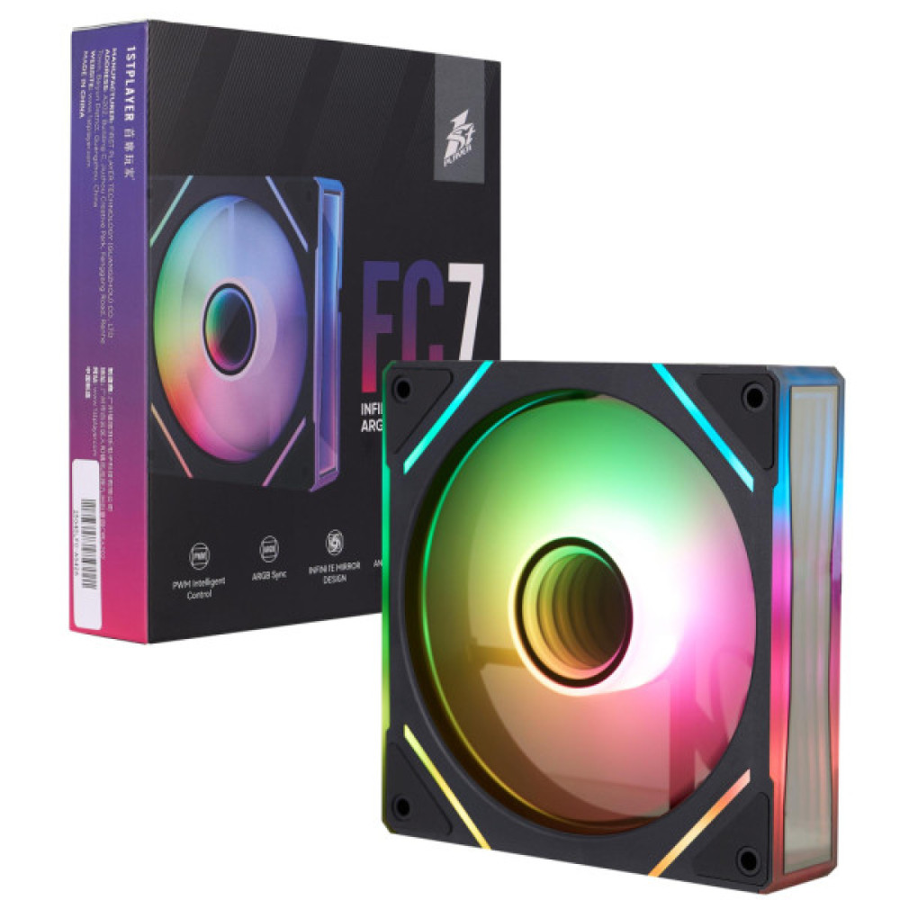 Кулер до корпусу 1stPlayer FC7 Black (FC7-BK-1IN1)