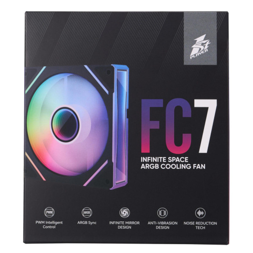 Кулер до корпусу 1stPlayer FC7 Black (FC7-BK-1IN1)