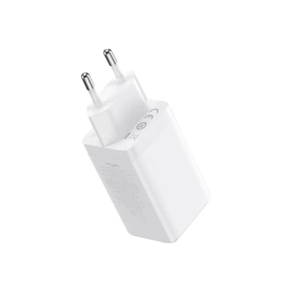 Зарядний пристрій Baseus 2xUSB-C 65W + 1xUSB GaN + cable USB-C to USB-C 100W 1.0m white (CCGP120202)
