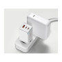 Зарядний пристрій Baseus 2xUSB-C 65W + 1xUSB GaN + cable USB-C to USB-C 100W 1.0m white (CCGP120202)