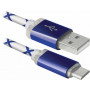 Дата кабель USB 2.0 AM to Micro 5P 1.0m BlueLED backlight Defender (87555) Дата кабель USB 2.0 AM to Micro 5P 1.0m BlueLED backlight Defender (87555)