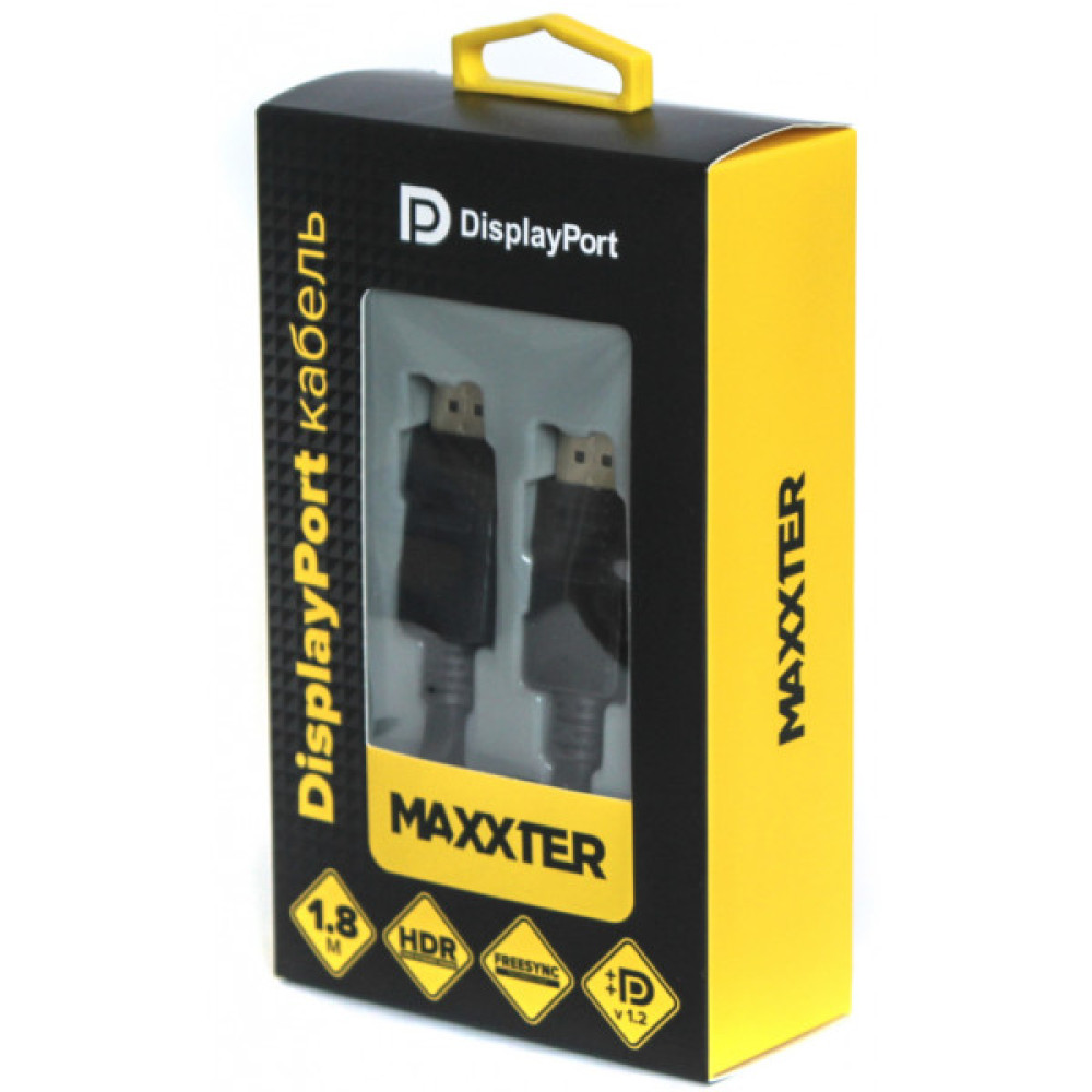 Кабель мультимедійний DisplayPort M to DisplayPort M 1.8m V1.2 Maxxter (CCBP-DP-DP-1.8)