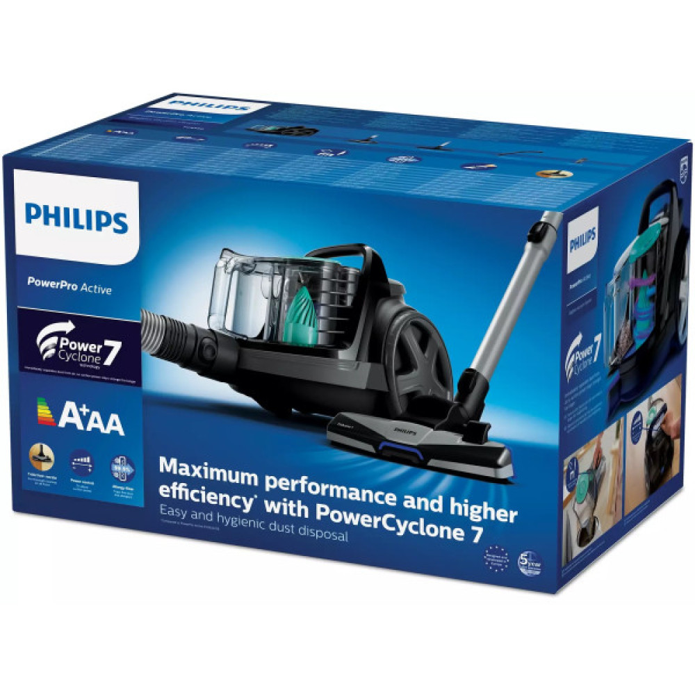 Пилосос Philips контейнерний 5000 Series, 900Вт, конт пил -1,5л, НЕРА, чорний