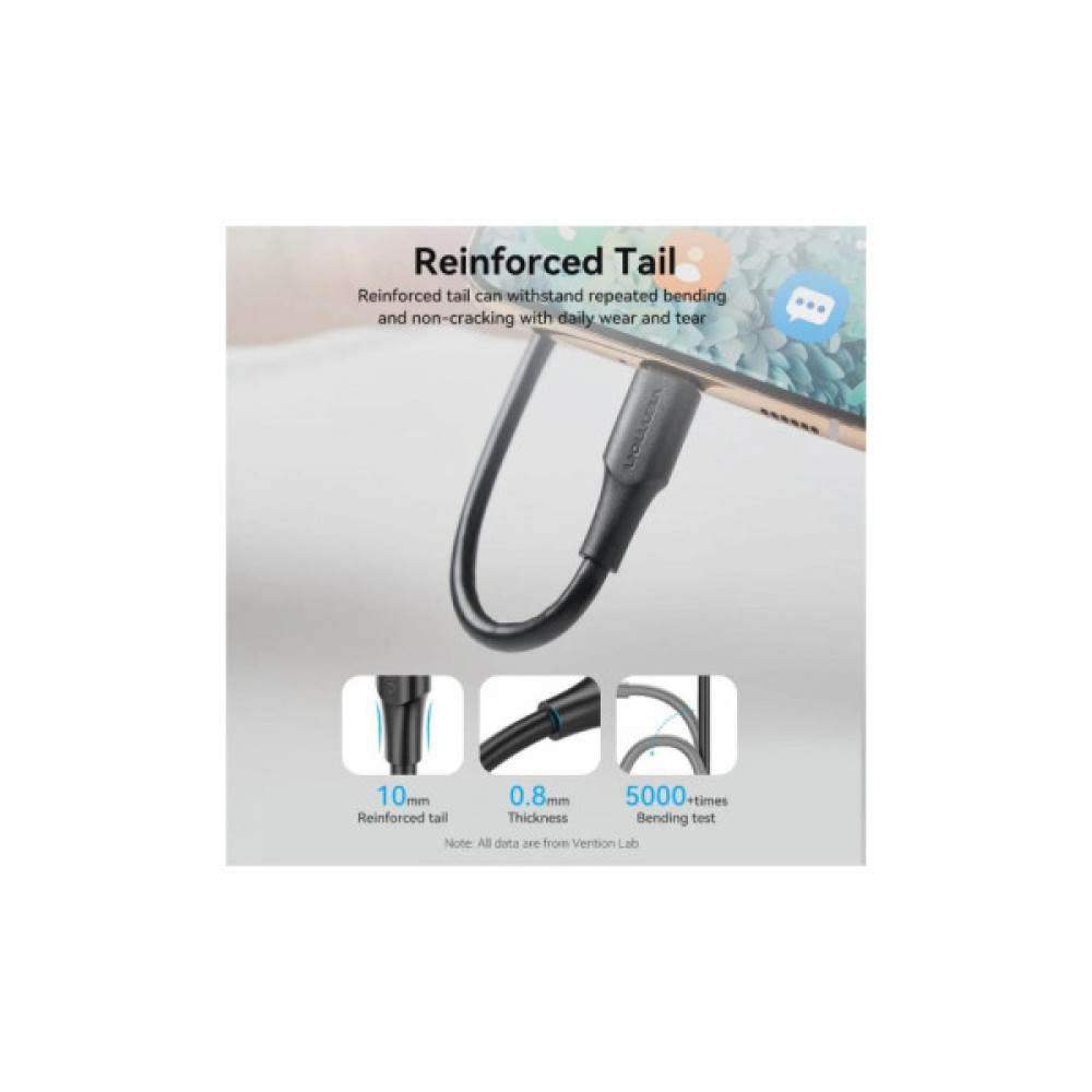 Дата кабель USB 2.0 AM to Micro 5P 1.0m black VENTION (CTIBF)