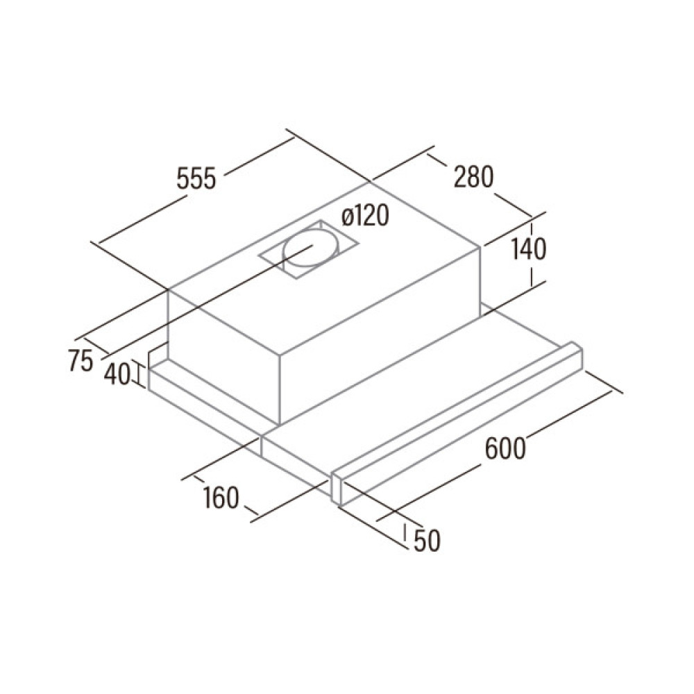 Витяжка Cata телескопічна, 60см, 600м.куб/год, TF-5260 x, нерж