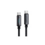 Дата кабель USB-C to USB-C 1.2m 60W nylon black Acefast (6974316284475)