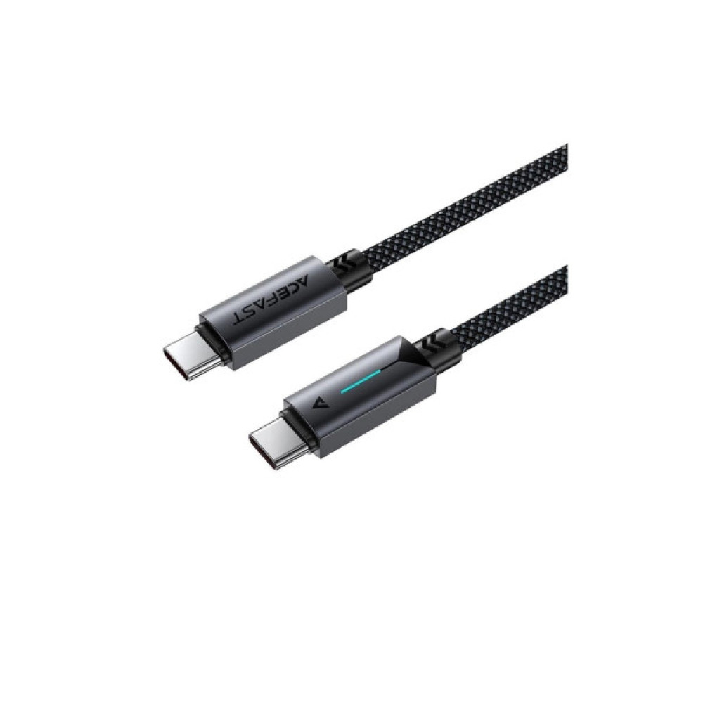 Дата кабель USB-C to USB-C 1.2m 60W nylon black Acefast (6974316284475)