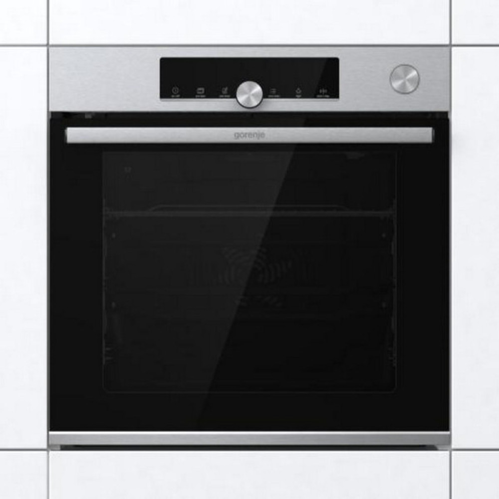 Духова шафа Gorenje електрична, 77л, A+, пара, дисплей, готування на різних рівнях, нерж