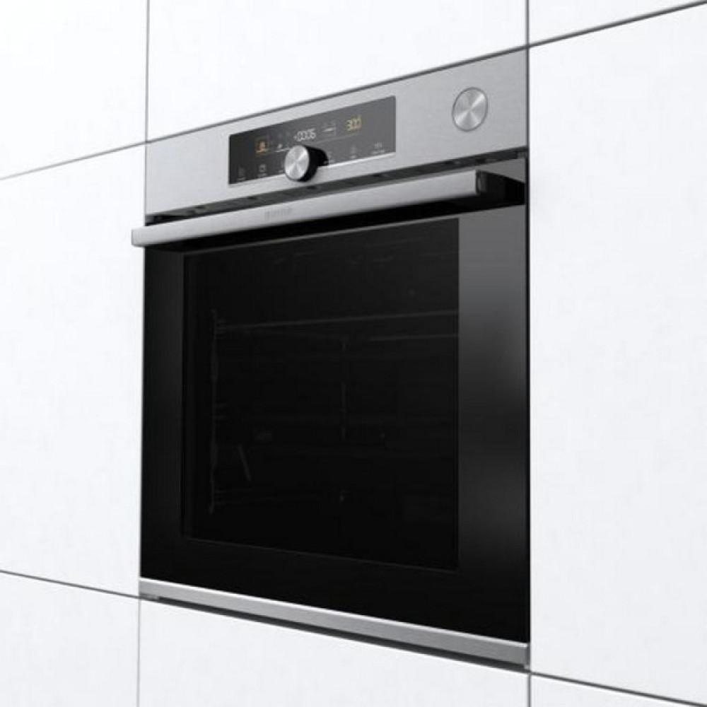 Духова шафа Gorenje електрична, 77л, A+, пара, дисплей, готування на різних рівнях, нерж