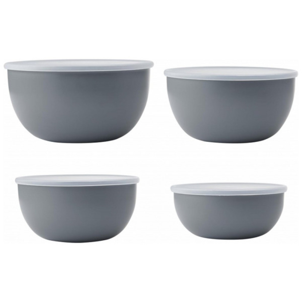 Миска KitchenAid Coreline, набір 4 шт, з кришкою, сірий (KQG176OSCGG)