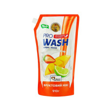 Рідке мило Pro Wash Фруктовий мікс Дой-пак 910 г (4823128001140) Рідке мило Pro Wash Фруктовий мікс Дой-пак 910 г (4823128001140)