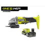 Шліфмашина кутова акумуляторна Ryobi ONE+ НР RAG18X-1C40S 125мм 18В 1х4А·год 9200об/хв 2.1кг сумка