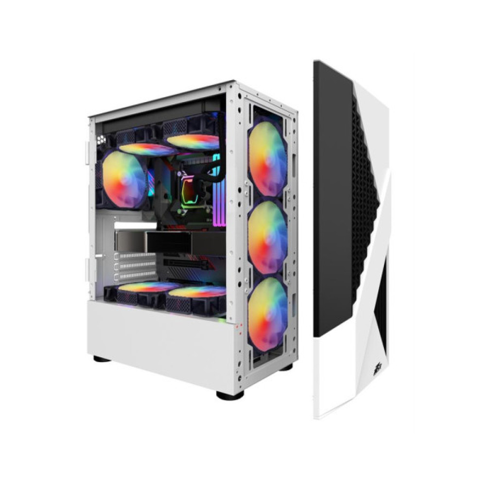 Корпус для ПК 1stPlayer F3-A-4F1-WH&PS-600FK