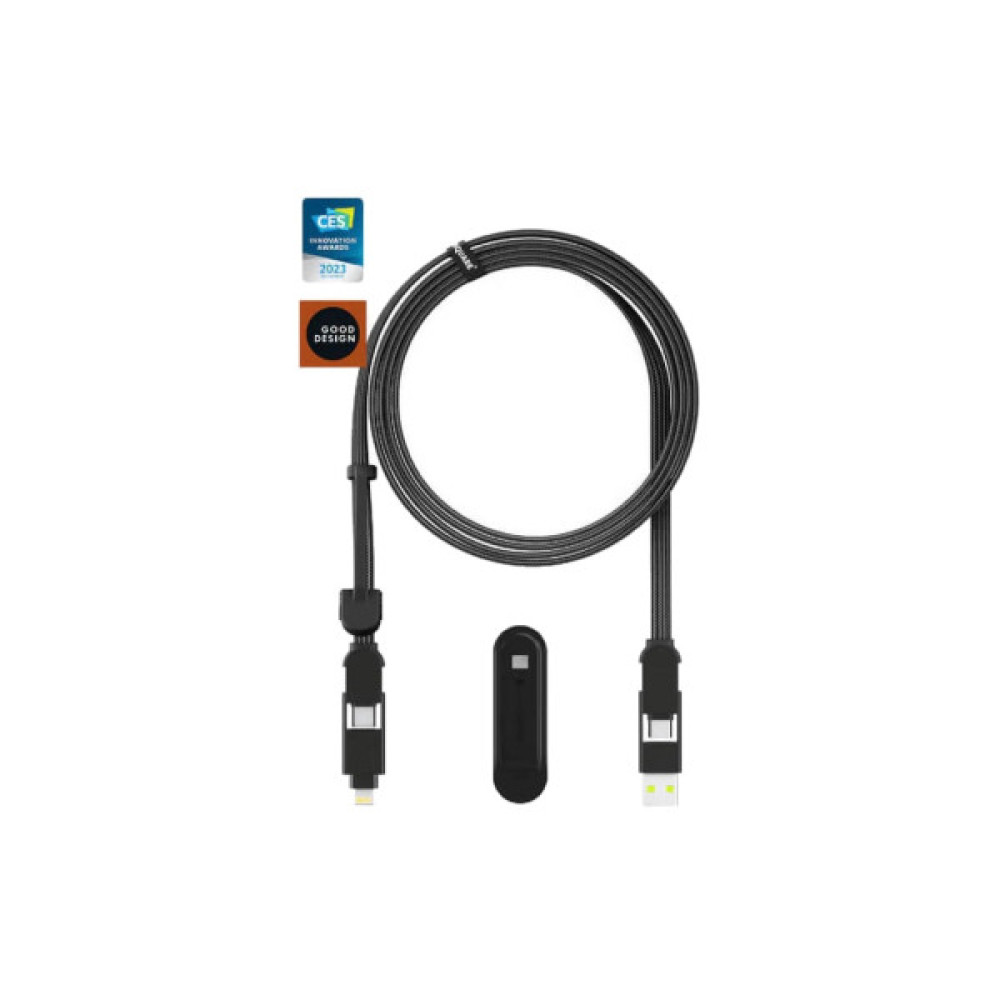 Дата кабель 6in1 inCharge XL 3.0m black Rolling Square (XLL01R)