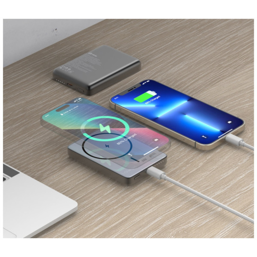 Батарея універсальна Atria 10000mAh, PD/20W, 15W Wireless MagSafe, Black (WPD-W72B)