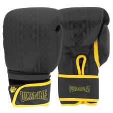 Боксерські рукавички PowerPlay 3021 Ukraine Чорно жовті 12 унцій (PP_3021_12oz_Black/Yellow)