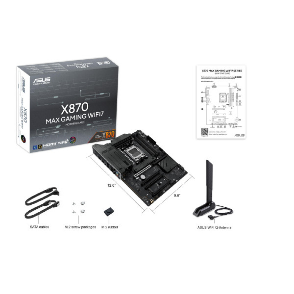 Материнcька плата ASUS X870 MAX GAMING WIFI7 sAM5 X870 4xDDR5 M.2 HDMI USB Type-C WiFi BT ATX