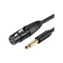 Кабель мультимедійний 6.35mm M to XLR F 2.0m AV131 black Ugreen (20719) Кабель мультимедійний 6.35mm M to XLR F 2.0m AV131 black Ugreen (20719)