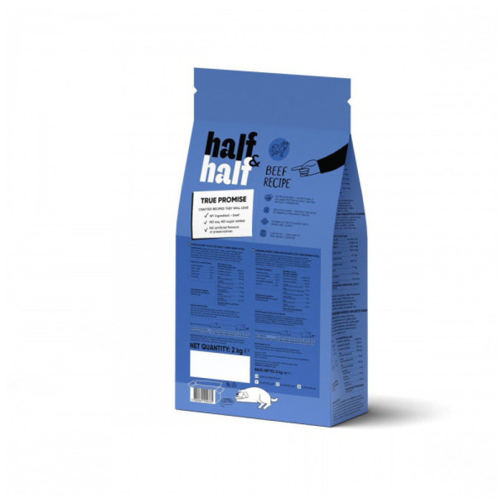 Сухий корм для собак Half&Half для великих порід з яловичиною 2 кг (4820261920765)