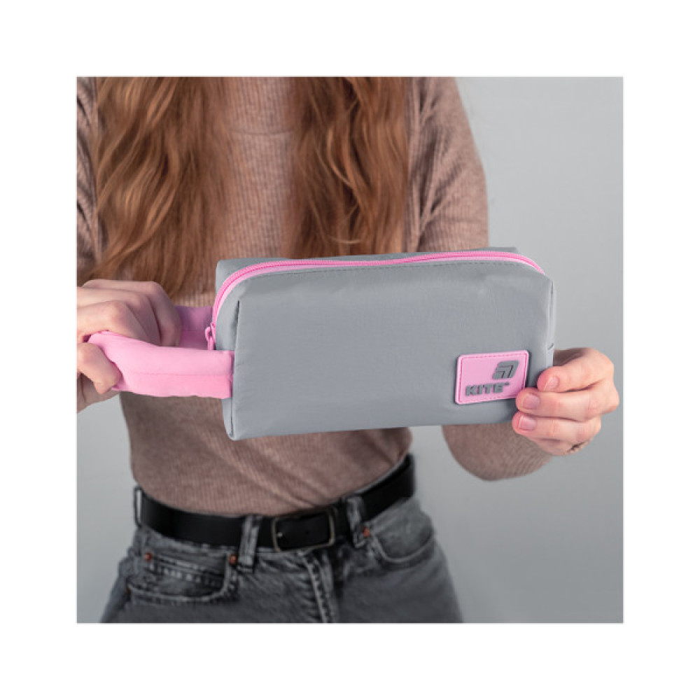 Пенал Kite 2703-2 сіро-рожевий (K25-2703-2)