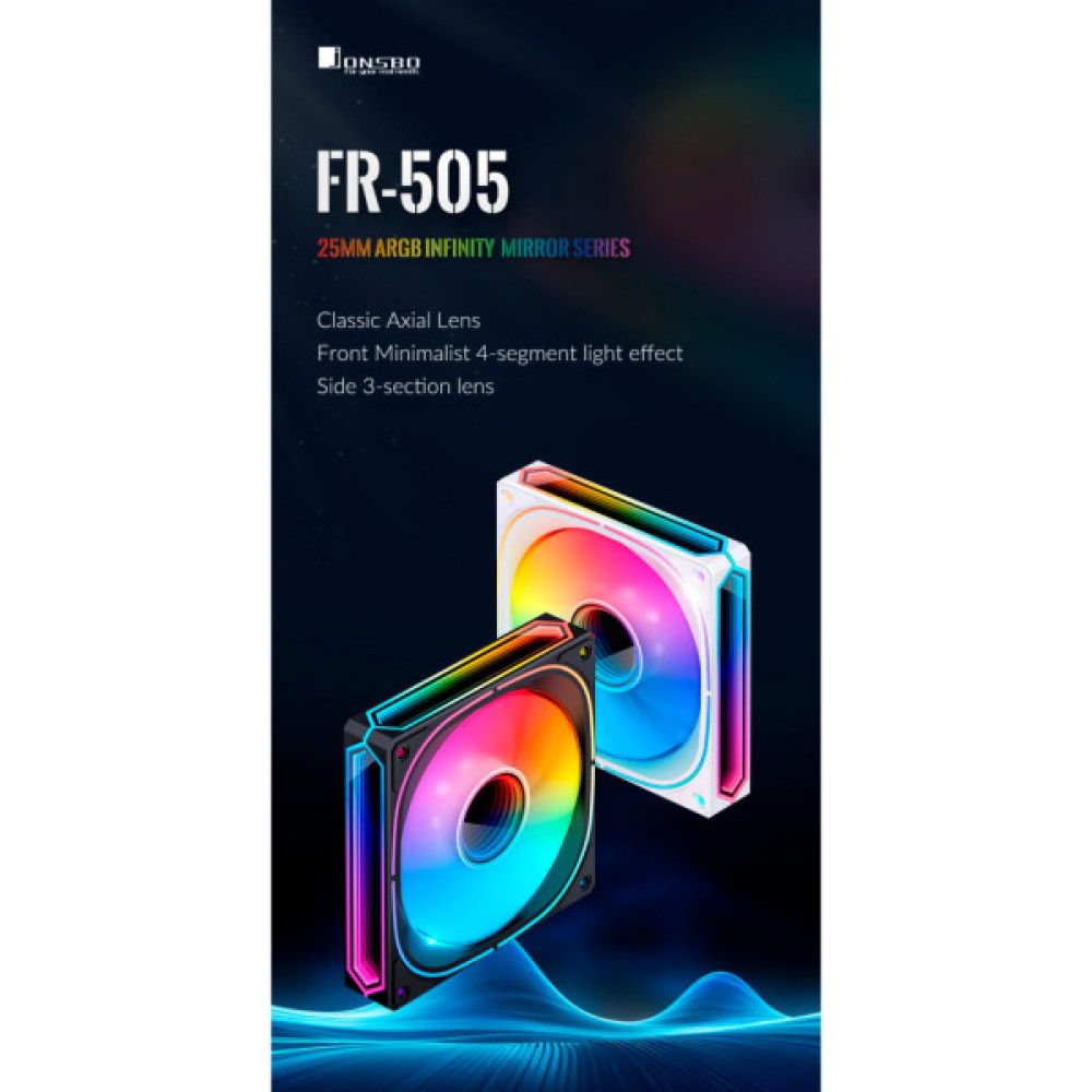 Кулер до корпусу JONSBO FR-505BR Reverse ARGB Black