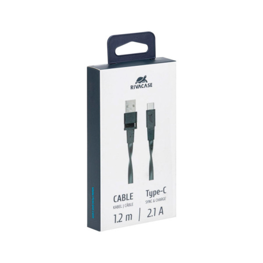 Дата кабель USB 2.0 AM to USB-C 1.2m black RivaCase (PS6002 BK12)